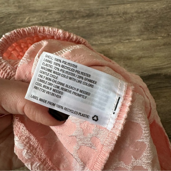 NWT! Wild Fable Light Pink Floral Pattern Corset Crop Top with Smocked Back - Picture 9 of 11